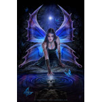 Immortal Flight schwarze Fee mit blauen und violetten Flügeln – weitere Ansicht