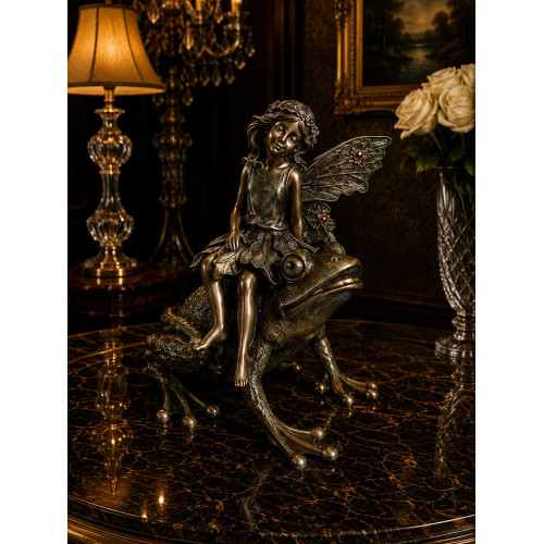 The fairy on the frog.