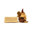 Gnome Keller, Marmorpulver-Statuette mit echtem Haar und Krug – weitere Ansicht