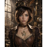 Die große Fee: Steampunk-Anhänger mit einer Fee, deren Flügel aus Zahnrädern bestehen – weitere Ansicht