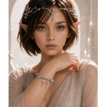 Die Blume, Silber-Charm mit einer Rosenblüte und Blatt mit Kristall – weitere Ansicht