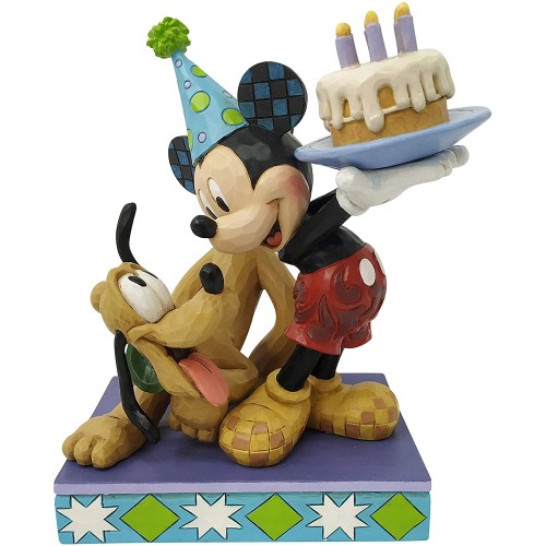 Pluto and Mickey Mouse with the cake. (by Jim Shore)