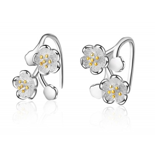The earrings with the two cherry blossoms