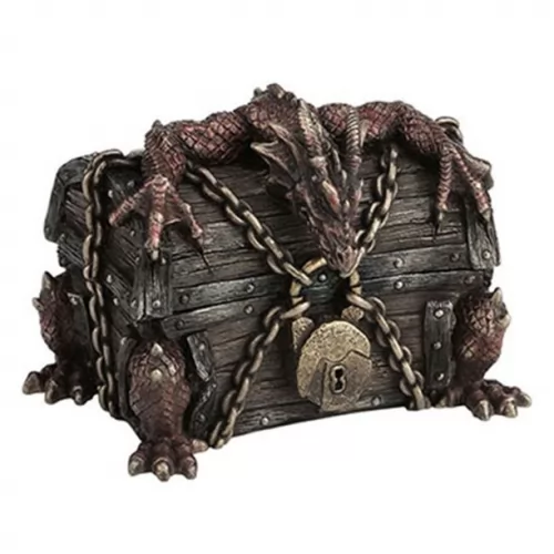 Dragon Breaking Out of Chained Chess - Trinket Box.