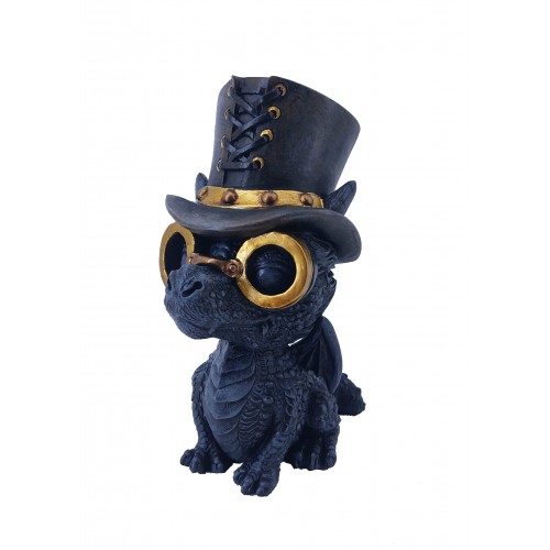 The little dragon with glasses and hat. Steampunks.