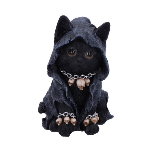 The cat with skulls around his neck and paws.