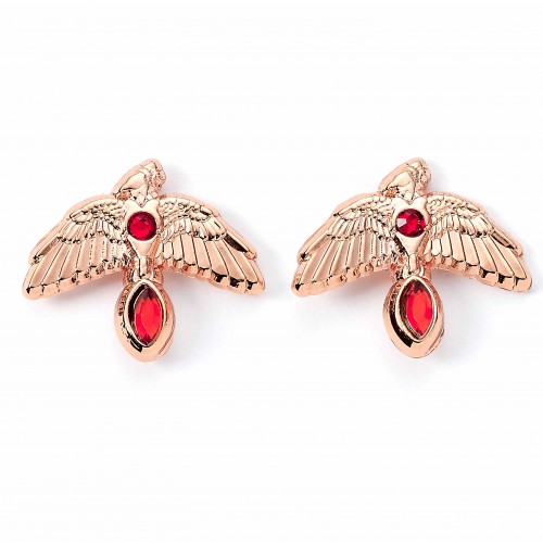 Harry Potter Fawkes Rose Gold Plated Stud Earrings.