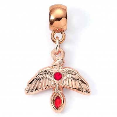 Harry Potter Fawkes Rose Gold Plated Slider Charm. Harry Potter Fawkes Rose Gold Plated Slider Charm.