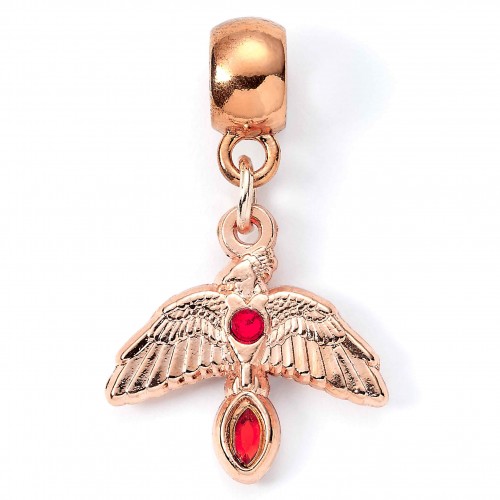 Harry Potter Fawkes Rose Gold Plated Slider Charm.