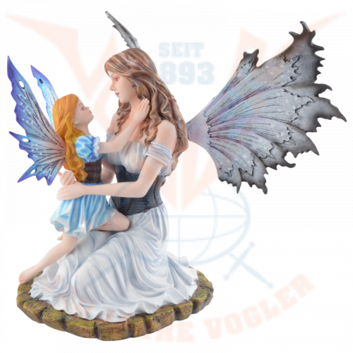 The fairy kneeling with the blonde fairy in her arms.