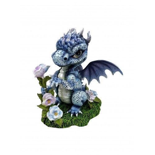 The baby dragon with flowers.