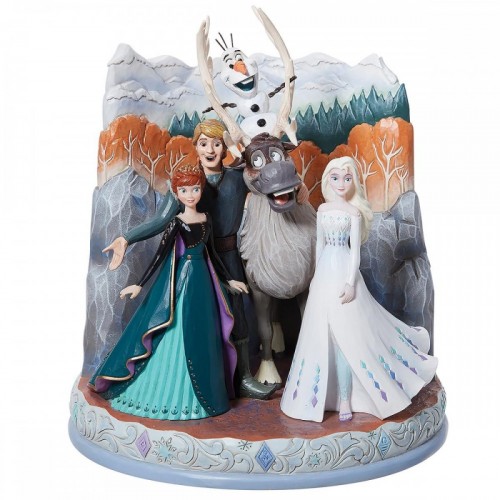 Elsa und Anna, mit Kristoff, Sven und Olaf. (von Jim Shore)