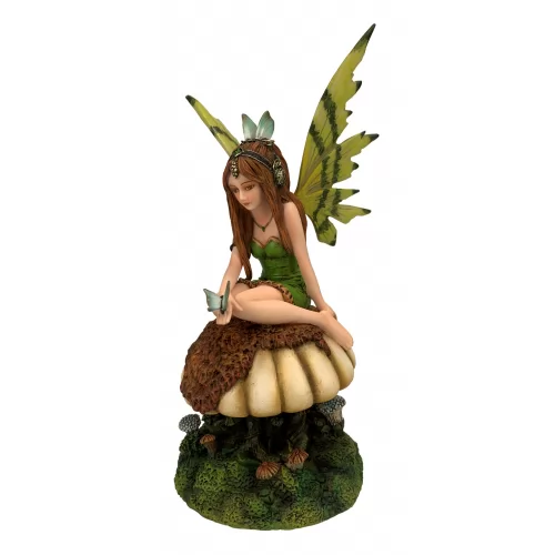 The fairy on the mushroom with butterflies.