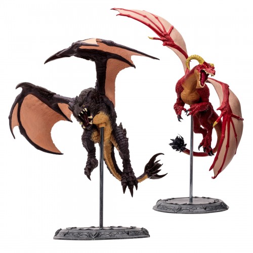 World of Warcraft Dragons Multipack #1 - Red Highland Drake and Black Proto-Drake.