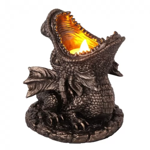 The little dragon with the candle in his mouth.
