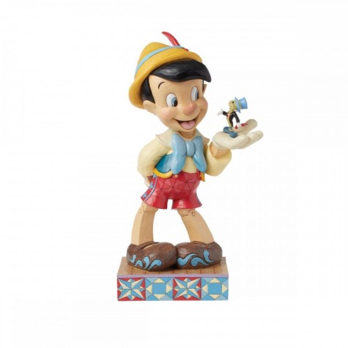 Pinocchio mit der sprechenden Grille. (von Jim Shore)
