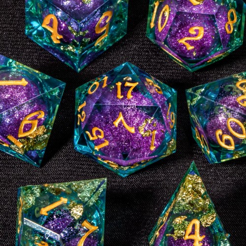 Set di 7 dadi per D&D - traslucidi.