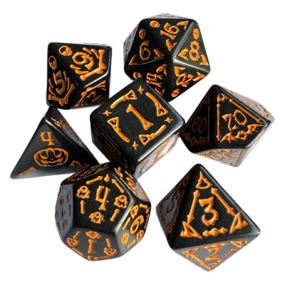 Set of 7 D&D Dice - Gothic.