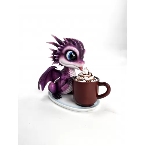 The baby dragon with the dark cup.