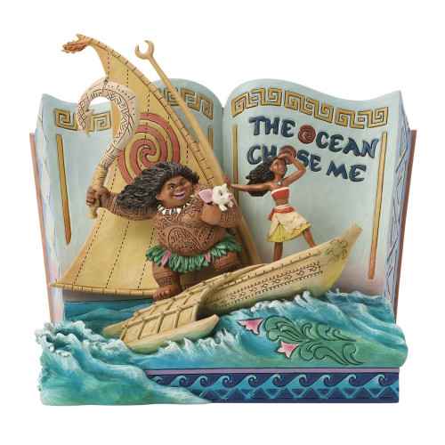 Vaiana (Moana) und Maui im Buch. (von Jim Shore)