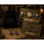 Fairydust Steam Room Ohrringe mit rotem Herz und Metallkreuz – weitere Ansicht